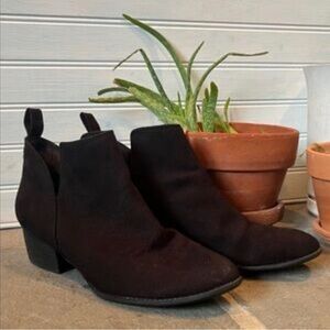 American Eagle by Payless Y2K Vintage Black Ankle Booties‎ Faux Suede Slip On 10